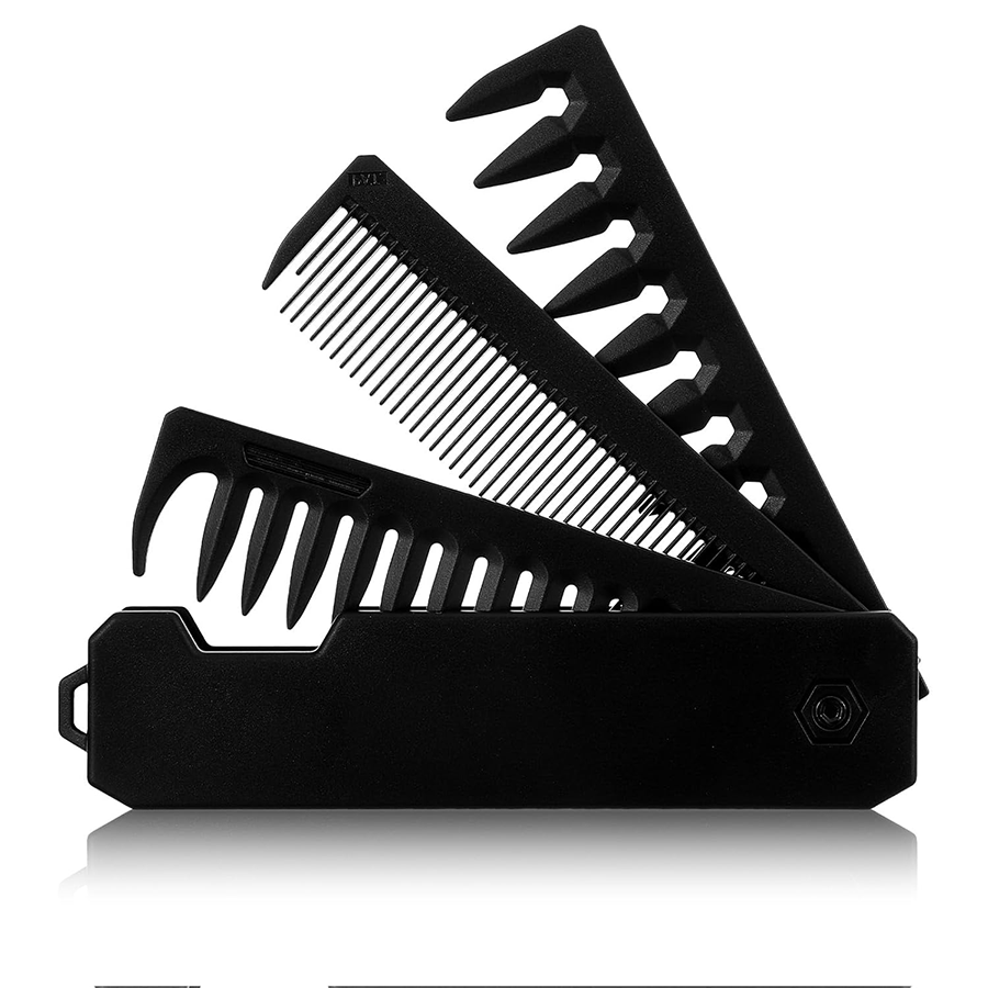 Comb Fine Tooth - 3 In 1 Travel Hair Brush,