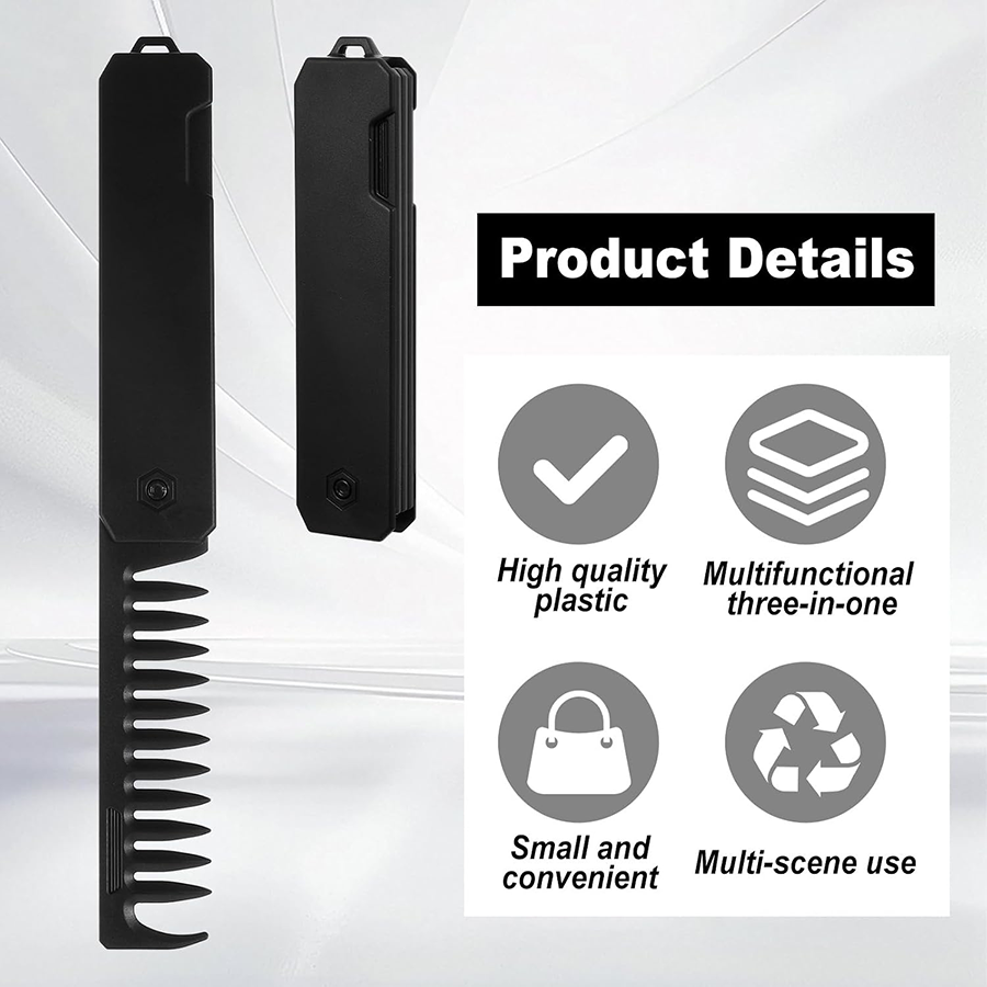 3 In 1 Travel Hair Brush, Fold - Comb Fine Tooth 评论和价格