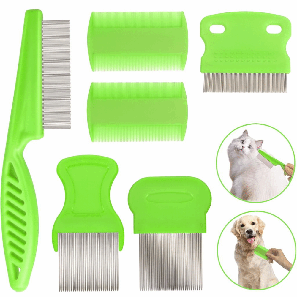 6Pcs/Set ABS Flea Comb Set Fin - Comb Fine Tooth 评论和价格