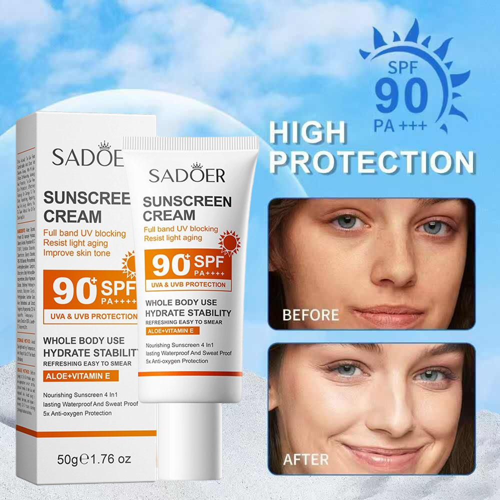 Sadoer Sunscreen Cream With Hi - Face Moisturizer Spf 评论和价格