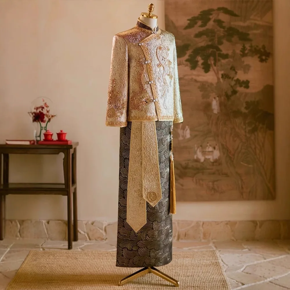 Chinese Style Wedding Groom Co - Men'S Grooming For Marriage 评论和价格