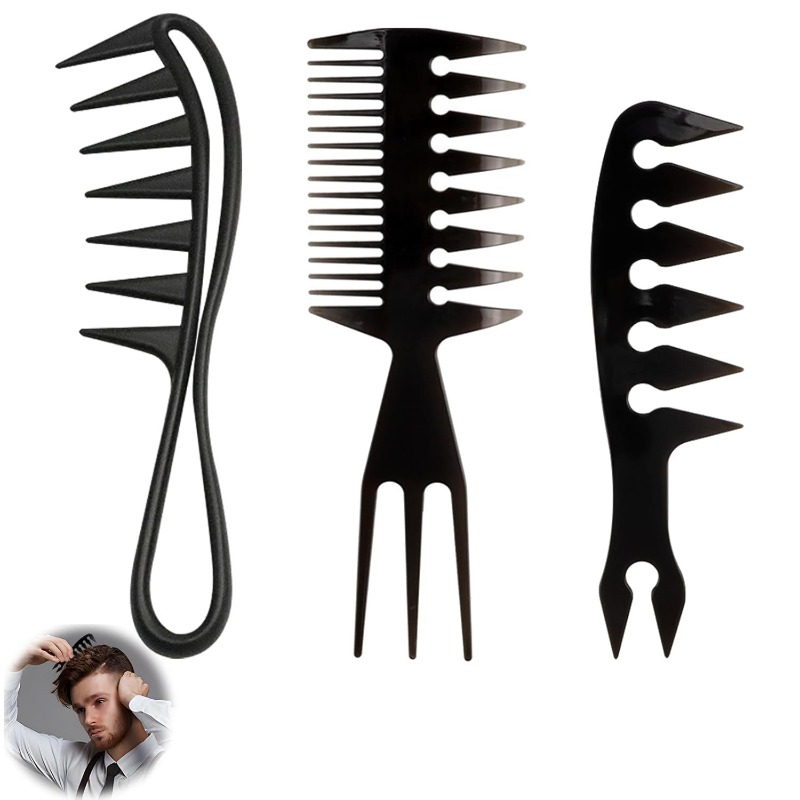 1/3pcs Wide Tooth Hair Comb –  - Men'S Grooming Hairstyles 评论和价格